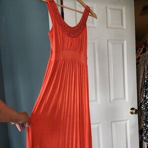 Soprano maxi dress stretchy coral with embellishment